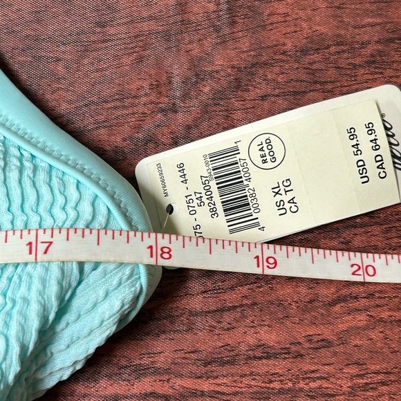 Aerie Size XL Teal One-Piece Bathing Suit Swimsuit Ribbed Crinkle NWT - Picture 4 of 4
